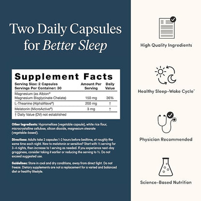 The 'Pause Life Sleep Supplement, Non Habit Forming Nighttime Blend of Magnesium, MicroActive Melatonin, & L Theanine, Sleep & Relaxation Support for Men & Women, Gluten Free, 60 Capsules, 30 Servings