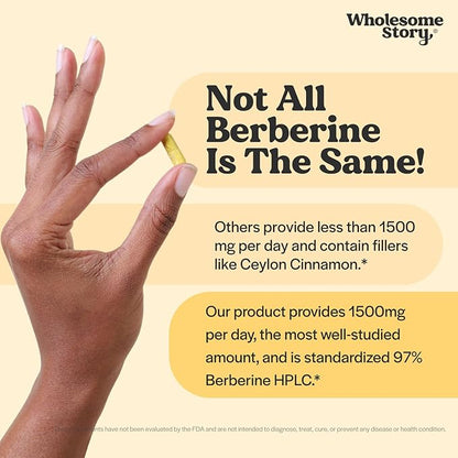 Berberine Supplement 1500mg | Berberine 500mg Per Capsule | 97% Standardized Purity | Supports Metabolic Profiles & Hormonal Balance | 270 Berberine HCL Capsules | Berberine Supplements 90-Day Supply
