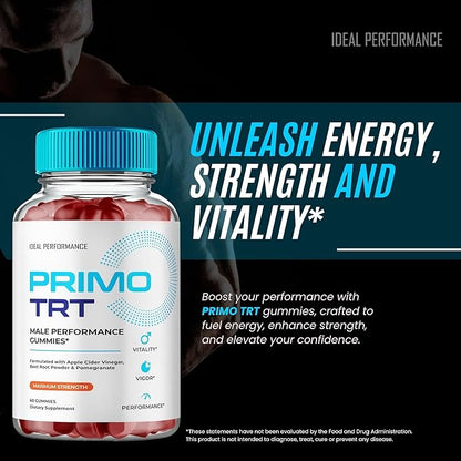 Primo TRT Gummies, Official Primo TRT Gummies for Men - Maximum Strength Performance, All Natural Support Overall Health & Wellness, PrimoTRT Advanced Formula Support Gummy Reviews (2 Pack)