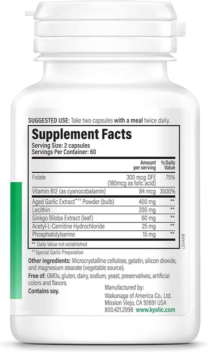 Kyolic Specialty Series Neuro-Logic, for Memory, Learning & Sharpness *, 120 Capsules