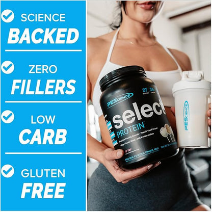 PEScience Select Protein Powder, Whey and Casein Blend, Lean Protein Powder for Women and Men, Low Calorie, Low Carb, Keto Friendly, Gluten Free, Gourmet Vanilla - 27 Servings