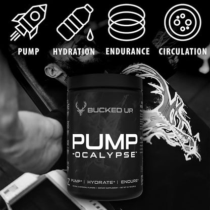 Pump-ocalypse Blue Raz | Nitric Oxide and L Arginine Supplement with Citrulline Malate, GlycerPump | Ultimate N.O. Booster | Lean Muscle Support for Blood Flow, Vascularity, Hydration and Endurance
