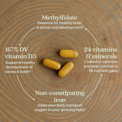 New Chapter Advanced Perfect Prenatal Vitamins, 96ct, Made with Organic, Non-GMO Ingredients for Healthy Baby & Mom - Folate (Methylfolate), Whole-Food Fermented Iron, Vitamin D3 + Ginger