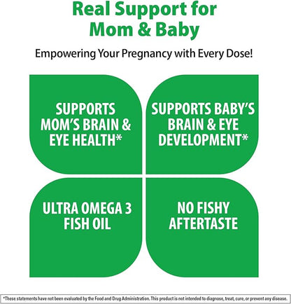 Rainbow Light Prenatal DHA Vitamins for Women | 180 Softgels | Ultra Omega 3 Fish Oil (EPA & DHA) | Supports Brain & Eye Health for Mom and Baby | for Pregnancy & Nursing