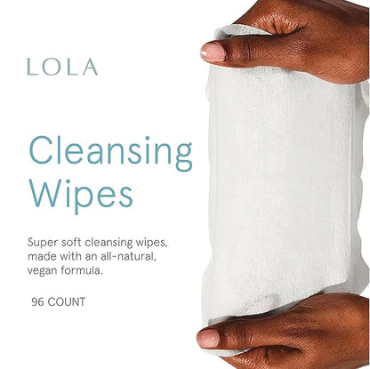LOLA Cleansing Wipes - Feminine Wipes, Vaginal Wipes, pH Balance & Body Wipes for Women, 32 Count (Pack of 3)