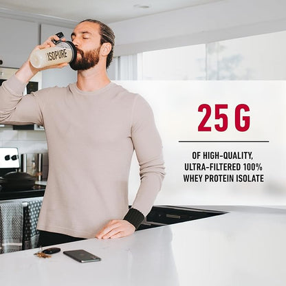 Isopure Zero Carb 100% Pure Whey Isolate Protein Powder, Gluten Free, With Vitamins, Strawberries & Cream, 25g Protein Per Serving, 1 Lb, 15 Servings (Packaging May Vary)