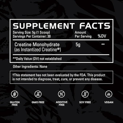 Gains in Bulk Instantized Creatine Monohydrate for Men & Women, Soluble Creatine Powder, Supports Muscle Building, Strength and Performance, Bodybuilding Supplements, Unflavored, 30 Servings