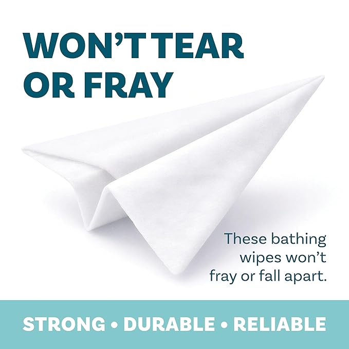 Extra Large Bath Wipes for Adults No Rinse - 80 Disposable Body Cleansing Cloths for Men, Women & Elderly - Great for Gym, Camping, Post Surgery