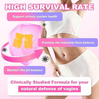 2 Packs Feminine Balance Gummies for Women - PH Balance Gummies Support Vaginal Flora, Gut Health & Immune System, Vegan, Gluten-Free, Tropical Pineapple Flavor (120 Count)