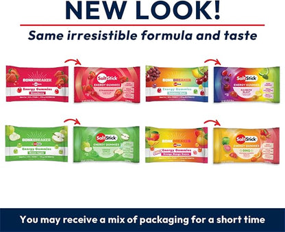 SaltStick Energy Gummies with Electrolytes, Variety Pack - Easy to Chew Electrolyte Gummy, Energy Chews that Taste Great - 10 Packs, 80 Gummies