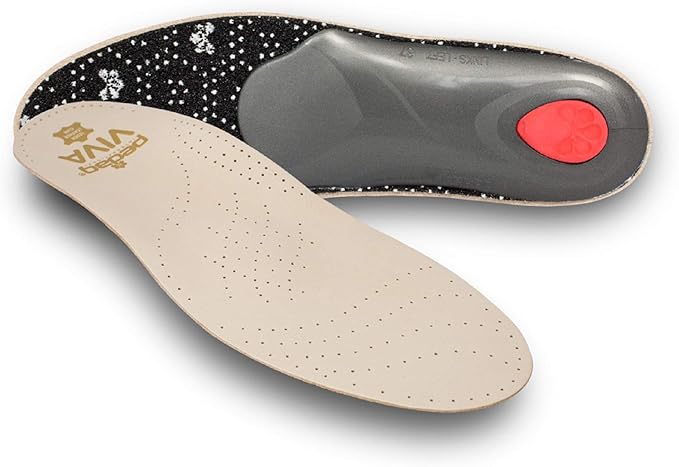 Pedag Viva | Leather Arch Support Inserts | Handmade in Germany | Plantar Fasciitis Relief | Heel Cushion | Activated Charcoal Odor Control | Metatarsal Support Pad | Tan | Men US 14/ EU 47