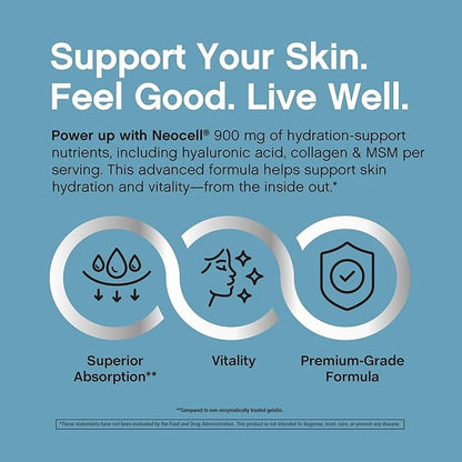 NeoCell Hyaluronic Acid Complex 900mg | 120 Capsules | with BioActive Collagen Peptides & MSM | Premium Grade Formula