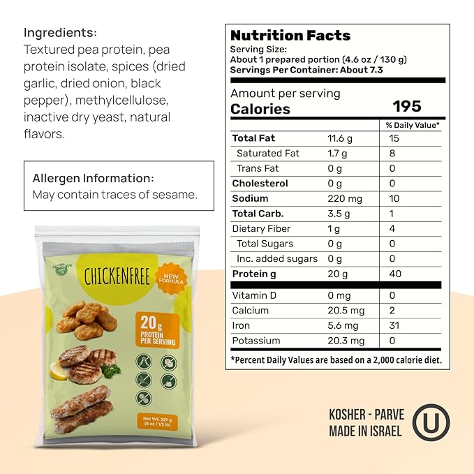 Creative Pea Plant-Based Chicken Style Meat Mix | High Protein Shelf-Stable Vegan Protein | Pea Protein | Just Add Water & Oil | For Burgers, Nuggets, Patties & Kebab | Gluten-Free | 227g