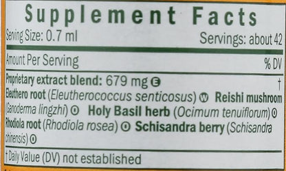 Herb Pharm Stress Manager: Adaptogenic Stress Support Tincture, Rhodiola Rosea, Holy Basil Extract, Reishi Mushroom Extract, Adrenal Function Support, Vegan, Non-GMO, 1 Oz - Packaging May Vary