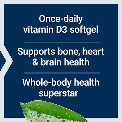 Life Extension Vitamin D3 125 mcg (5000 IU), Bone Health, Brain Performance, Immune System Support, Gluten-Free, Non-GMO, Once Daily, Two-Month Supply, 60 Softgels (Pack of 2)