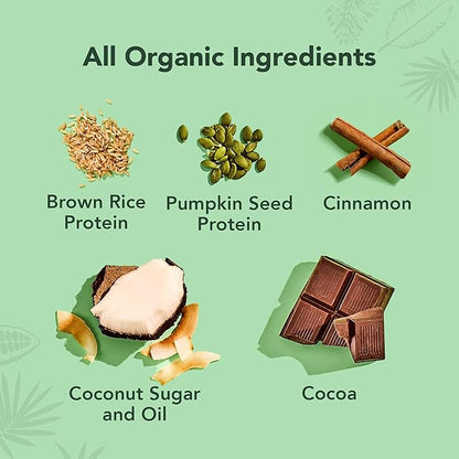 ALOHA Organic Plant Based Protein Powder, Stevia Free, Chocolate, 19.6 oz, 15 Servings