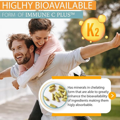Quercetin 1,000mg, Vitamin C 1,000mg, Zinc 50mg, Vitamin D3 5,000iu, Selenium, Copper, Acerola, Ginger, Rutin, Bitter Orange, Rose Hips, Echinacea, Immune C Plus, 14 in 1 Immune C Plus (90 Count)