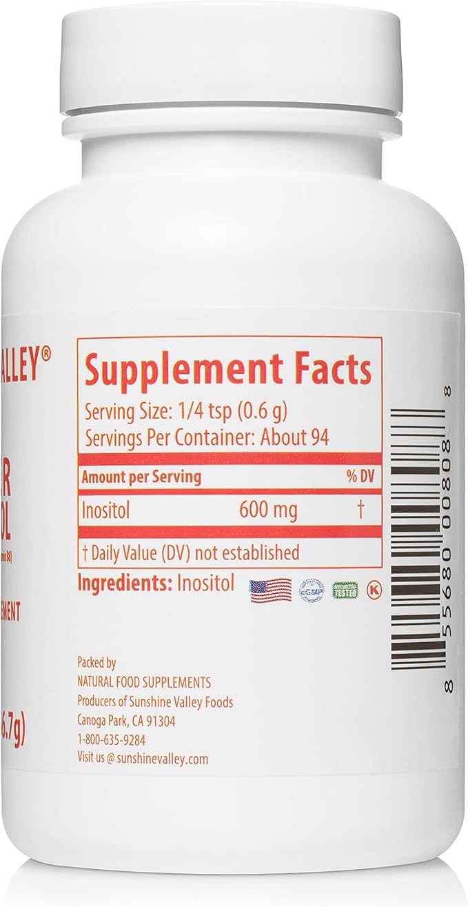 Sunshine Valley® Super Inositol Powder – Dietary Supplement, Wellness & Healthy Lifestyle – Unflavored Powder – 2 oz