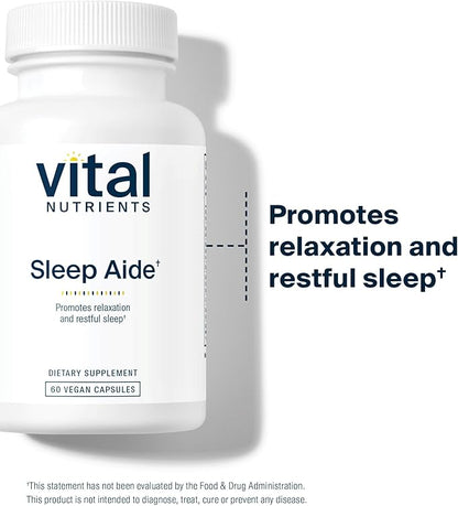 Vital Nutrients - Vegan Sleep Supplement - Promotes Relaxation and Restful Sleep - Natural for Adults - Soothing Lavender Scent - Gluten, Dairy, Soy Free - 60 Capsules
