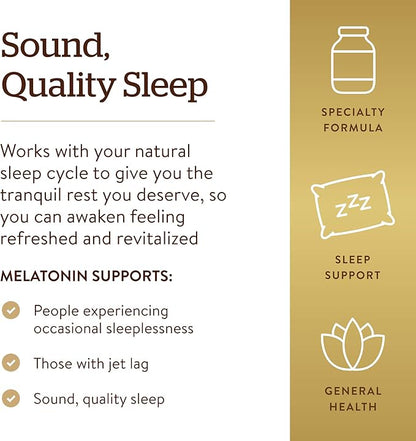 Solgar Melatonin 10 mg Clinically Studied Ingredient, Helps Promote Relaxation & Sleep, Suitable for Vegans, 60 Tablets
