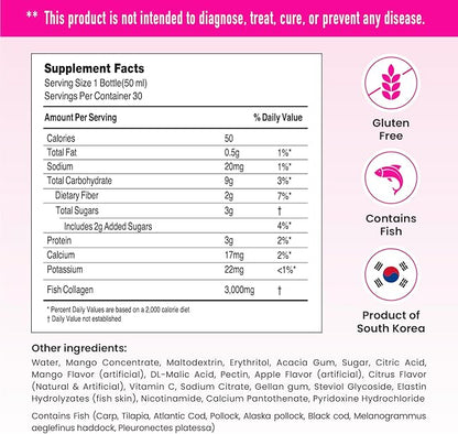 CJwellcare Innerb Glowshot Collagen (50.7 fl oz, 30 Servings) - Marine Liquid Collagen for Women, 3,000mg Collagen Peptides, Collagen Shots for High Absorption, Hair, Skin & Nails Supplement