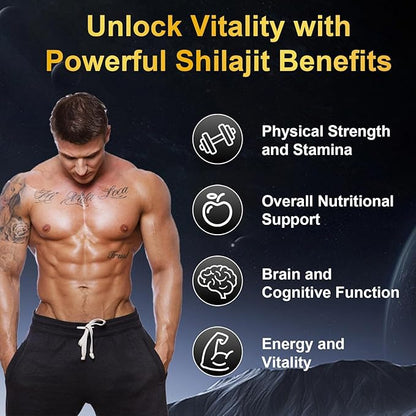 vitadrive Himalayan Shilajit Gummies for Men & Women, Gluten-Free, 60 Gummies