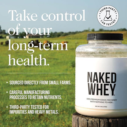 NAKED Whey Chocolate Peanut Butter Protein Powder, Grass Fed Whey, No GMO, No Soy, and Gluten Free. Nothing Artificial, Aid Growth and Recovery - 21 Servings