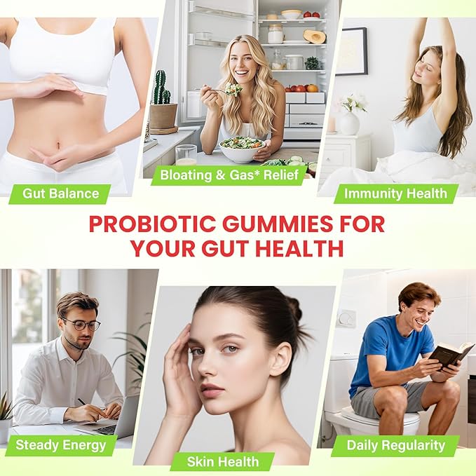 Probiotics for Women and Men, with 15 Prebiotics, 16 Digestive Enzymes & Postbiotics - Probiotics for Digestive Health & Bloating, Probiotic Gummies for Gut Health & Immunity, Sugar-Free, 60 Gummies