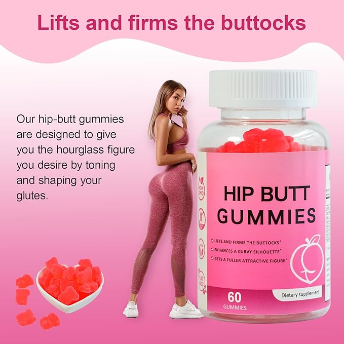 Laicuherb BBL Gummies for Women Curves-Berry Flaovr Booty Gummies with Vitamin A, C, B6, 60 Count Bear Shape Herbal Blend