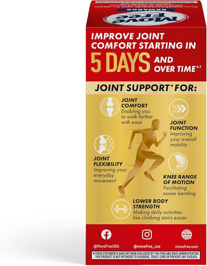 Move Free Advanced 5-Day Joint Support Supplement with Turmeric Curcumin & Tamarind (TamaFlex) Glucosamine, & Vitamin D3 for Joint Health, Bone Strength, Cartilage, and Knee Range of Motion. 90 Count