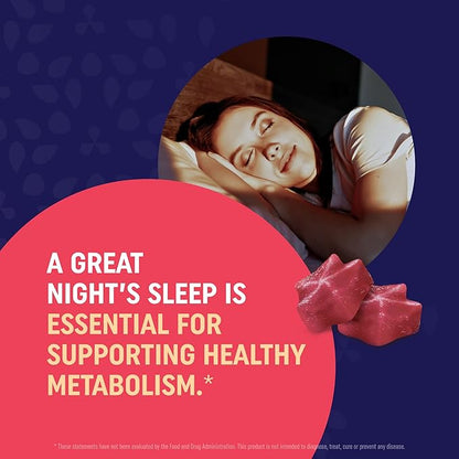 Night Time Fat Burner Gummies with Melatonin for Sleep & Weight Loss Support | Hunger Suppressant & Metabolism Booster, Shred Belly Fat While You Sleep | Diet Supplement for Women & Men | 60 Ct