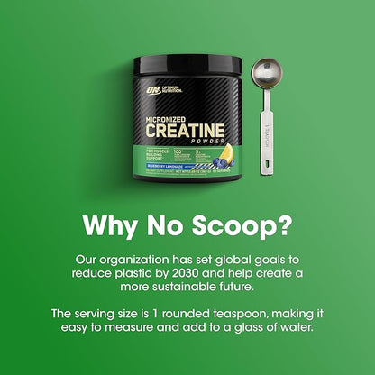 Optimum Nutrition Micronized Creatine Monohydrate Powder, Blueberry Lemonade Creatine, 60 Servings, 360 Grams (Packaging May Vary)