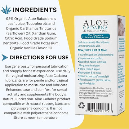 Aloe Cadabra Flavored Personal Lubricant and Vaginal Moisturizer, Organic Edible Aloe Lube for Men, Women and Couples, Non-Staining, pH Balanced, Toy Compatible (Pina Colada, 2.5 Ounces, 3 Pack)