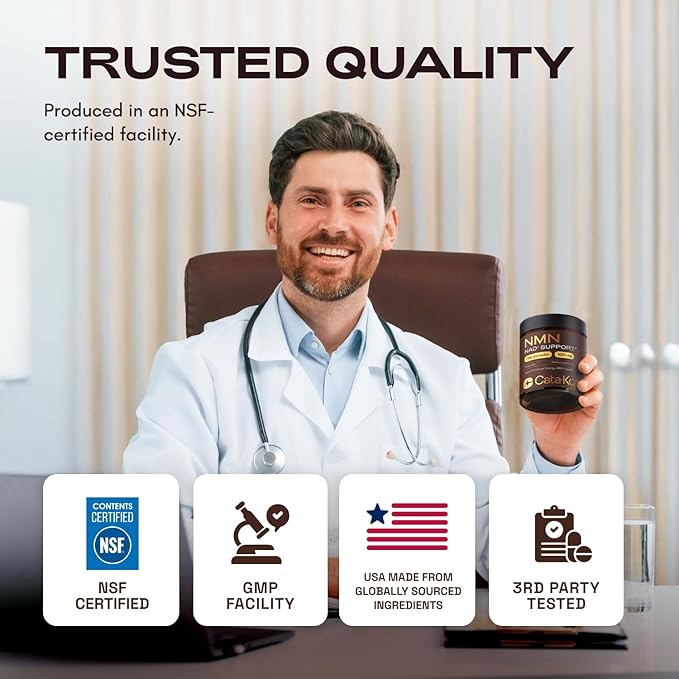 NMN Supplement – 4-in-1 NAD Supplement with Quercetin | TMG | Resveratrol – NMNH Alternative – Supports Cellular Energy & NAD+ Level – 60 Capsules – Third-Party Tested (1 Pack)