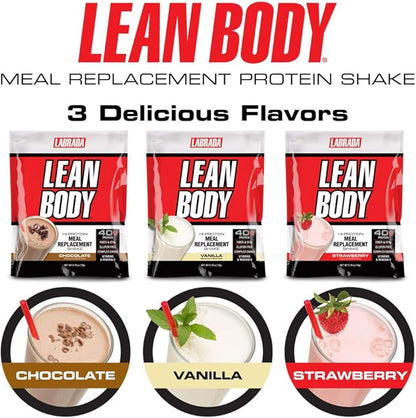 Lean Body All-In-One Vanilla Meal Replacement Shake. 40g Protein, Whey Blend MRP, 8g Healthy Fats & Fibre, 22 Vitamins and Minerals, No artificial colours, Gluten Free, (20 MRP Packets)