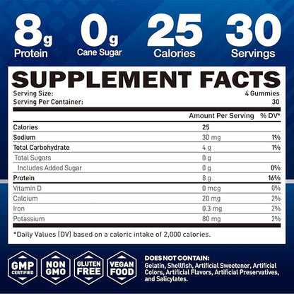 duwhot Whey Protein Gummies Sugar Free, Low Calorie 8g Protein Per Serving, Easy to Take Snacks for Men & Women, Lemon Flavor, 1 Month Supply, 120 Chews