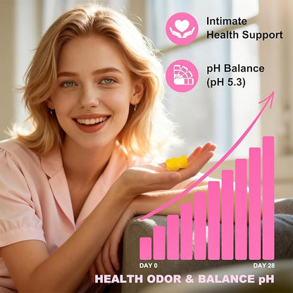2 Packs Feminine Balance Gummies for Women - PH Balance Gummies Support Vaginal Flora, Gut Health & Immune System, Vegan, Gluten-Free, Tropical Pineapple Flavor (120 Count)