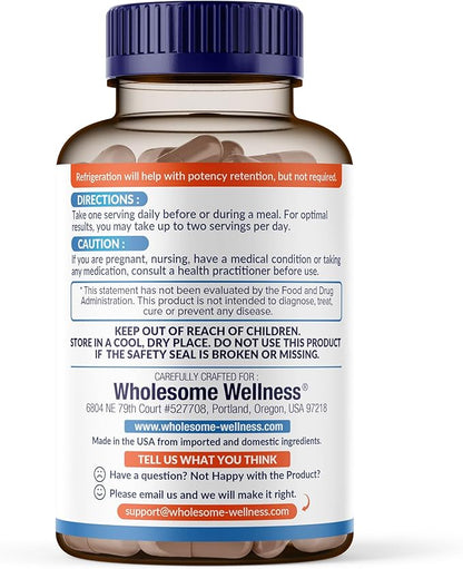 Wholesome Wellness Organic Raw Probiotics 100 Billion CFU, Dr Formulated for Women and Men, Complete Adult Supplement with Prebiotics and Digestive Enzymes; 30 Capsules, Shelf Stable