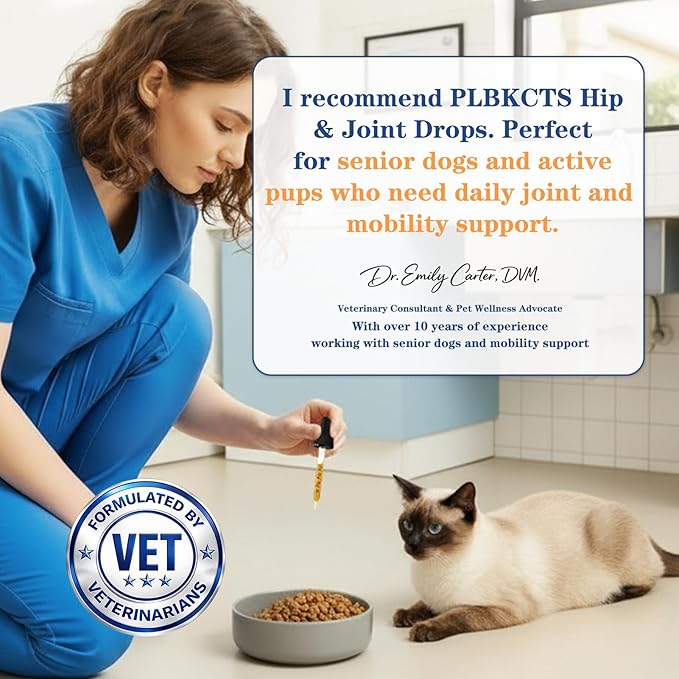16-In-1 Glucosamine for Dogs & Cats, Liquid Hip & Joint Supplement, Collagen Drops with Chondroitin+MSM+Hyaluronic Acid Supplement Mobility Senior Dogs Pain Relief Helps All Breeds Made in USA 120ml