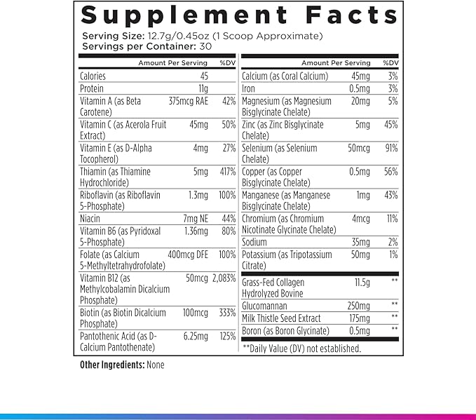 Livingood Daily Collagen Powder for Women & Men, Unflavored, Grass Fed Hydrolyzed Collagen Peptides, Protein & Multivitamins for Healthy Hair, Skin & Nails, Keto & Paleo, Gluten Free, 30 Servings