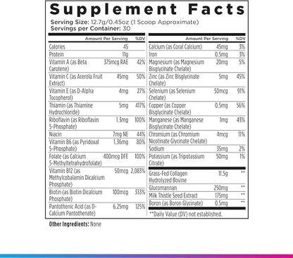 Livingood Daily Collagen Powder for Women & Men, Unflavored, Grass Fed Hydrolyzed Collagen Peptides, Protein & Multivitamins for Healthy Hair, Skin & Nails, Keto & Paleo, Gluten Free, 30 Servings