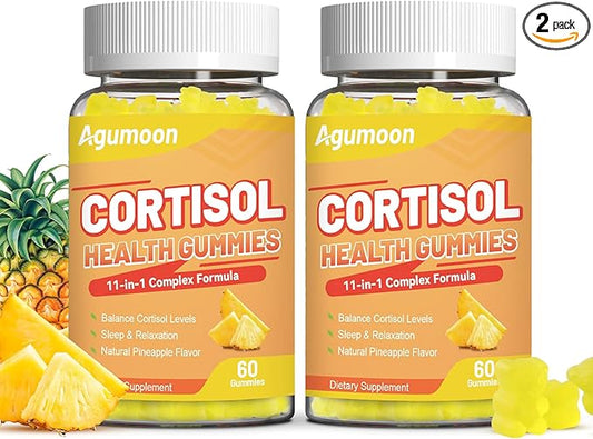 Cortisol Gummies for Women, Cortisol Supplements with Ashwagandha, Magnesium, L-theanine, for Relaxation and Mood Support - 120 Gummies