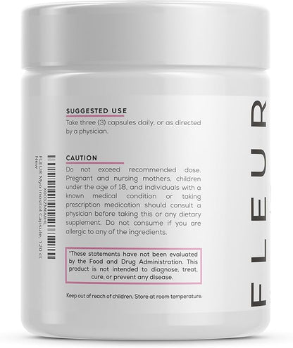 FLEUR Myo-Inositol & D-Chiro Inositol Capsules, Hormone Balance and Ovarian Function Support for Women, Regulates Menstrual Cycle, Non-GMO & Vegan, 90 Capsules