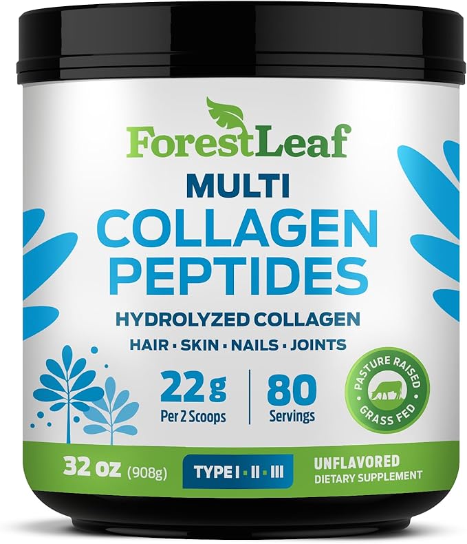 Collagen Peptides Powder Unflavored - Hydrolyzed Collagen Protein Powder Type 1, 2 & 3 - Grass Fed Keto Collagen Powder for Women & Men - Vital Hair, Skin, Nails, Joints, Recovery, 11g Per Serving