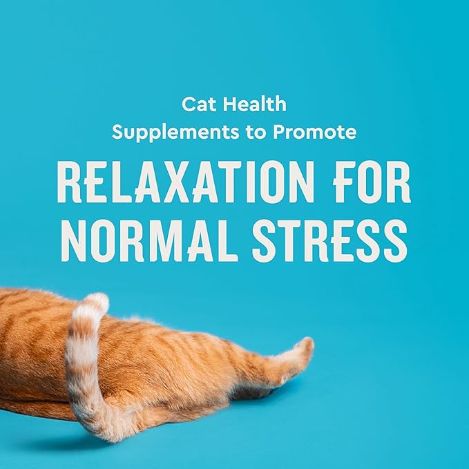 VetIQ Cat Calming Treats with Melatonin for Stress Relief, Organic Ashwagandha, and GABA Chicken Flavored Cat Calming Chews, 3.7oz