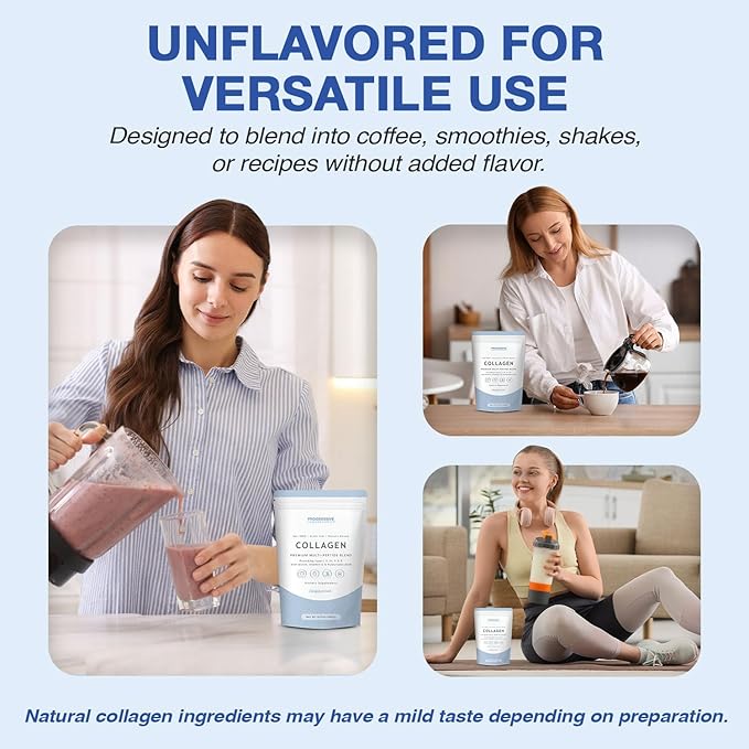 Multi Collagen Peptides Powder (Unflavored) – Types I, II, III, V & X with Biotin, Vitamin C & Hyaluronic Acid – Grass-Fed, Non-GMO Collagen Supplement for Skin, Hair, Nails & Joint Support