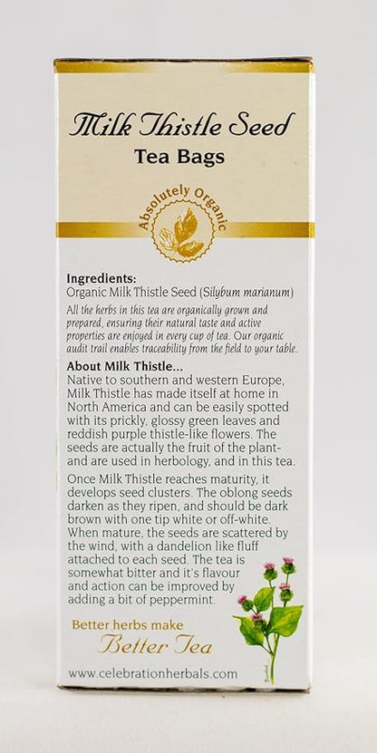 Celebration Herbals Organic Milk Thistle Seed Herbal Tea -- 24 Tea Bags, NET WT.60, 2.11 OZ