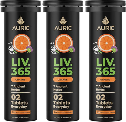 Auric Herbal Liver Support Supplement | Milk Thistle (Silymarin), Turmeric, Garlic, Ginger for Liver Health | Advanced Detox & Cleansing Formula for active Liver | 60 Tablets | Plant Based Gluten-Free