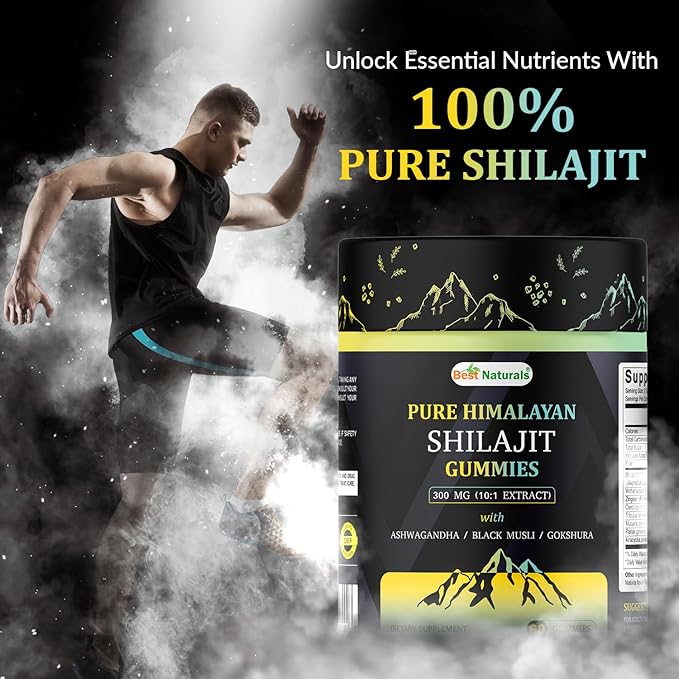 Best Naturtals Shilajit Gummies from Himalayan - 60 ct - Made with Ashwagandha, Black Musli, and Gokshura