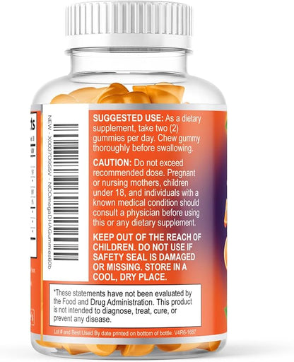 Omega 3 Fish Oil Gummies - Triple Strength Omega3 Gummy - DHA & EPA Fatty Acids for Heart Health, Joint & Brain Support, Nature's High Absorption Omega Fish Oil Supplement, Orange Flavor- 60 Gummies